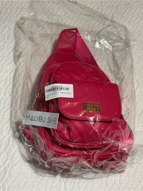 NWT Malibu Skye Hot Pink Sling Crossbody Bag  Emma Quilted Fuschia Great Gift